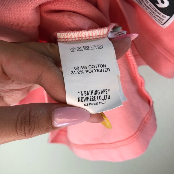 BAPE Bathing Ape Pink Oversized Hoodie Dress size XXS - Picture 4 of 9